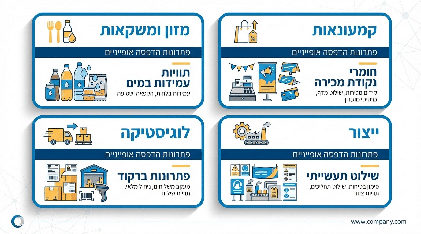 הדפסות לפי ענף מקצועי