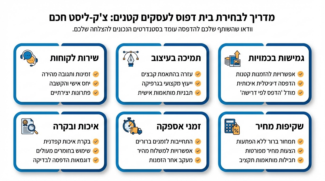 בחירת בית דפוס לעסקים קטנים