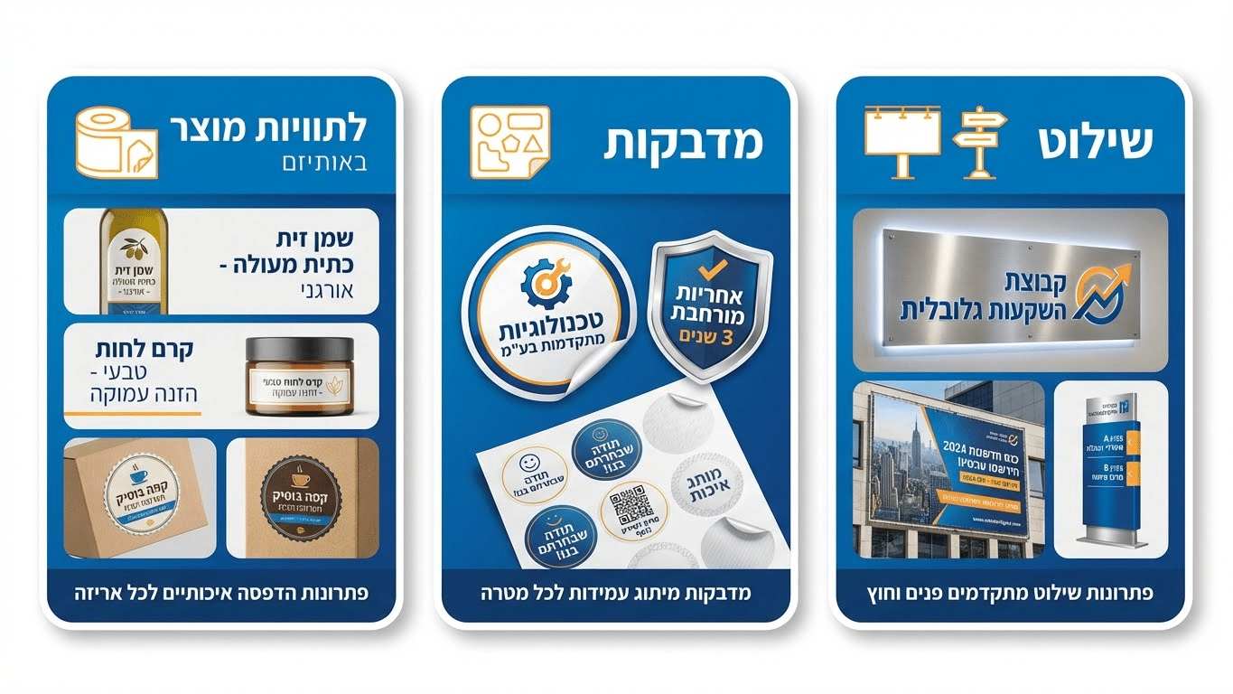 תוויות מדבקות ושילוט לעסקים