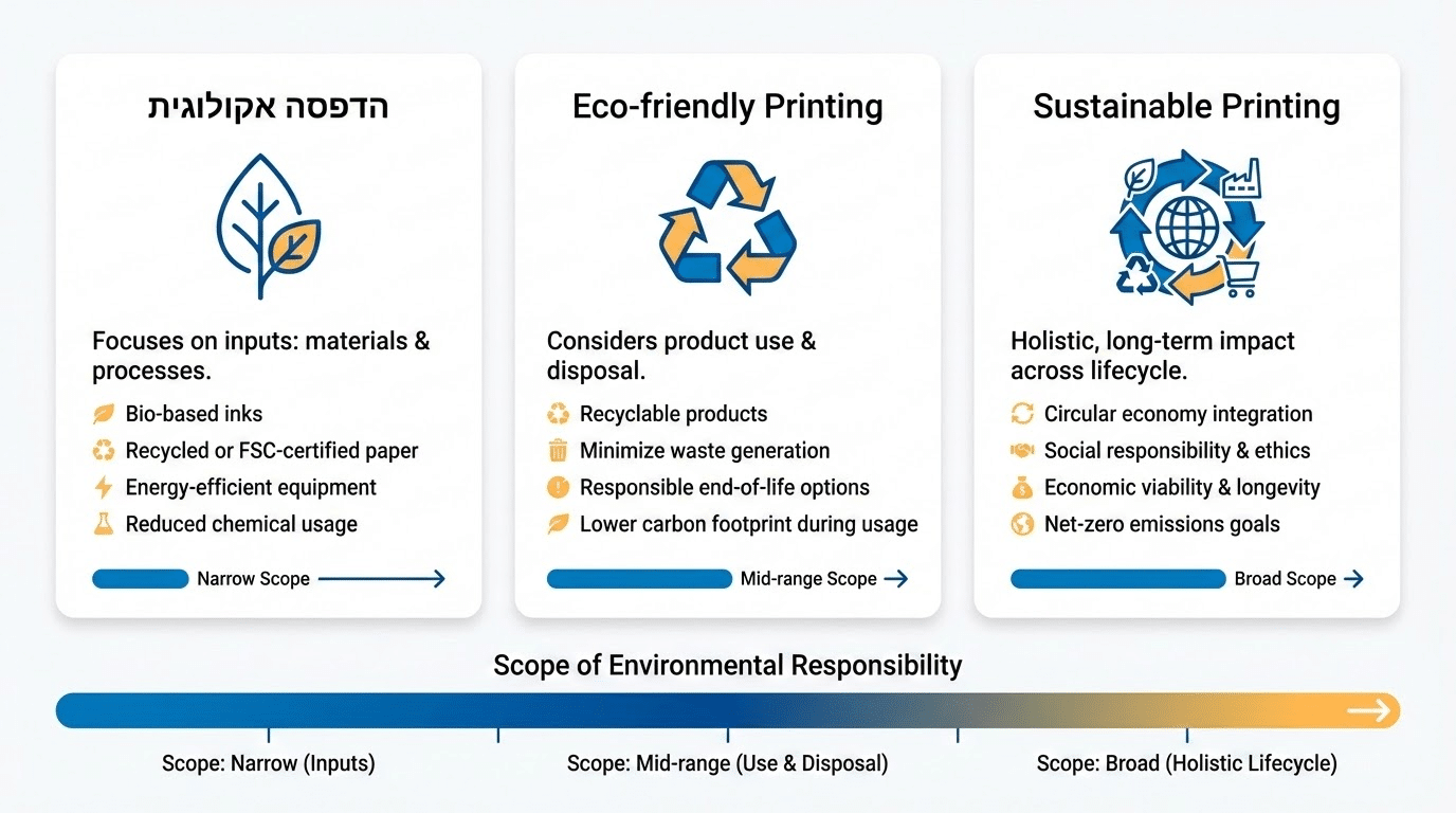 ההבדל בין סוגי הדפסה ירוקה